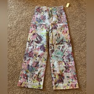 Maeve Collette printed denim wide leg pants